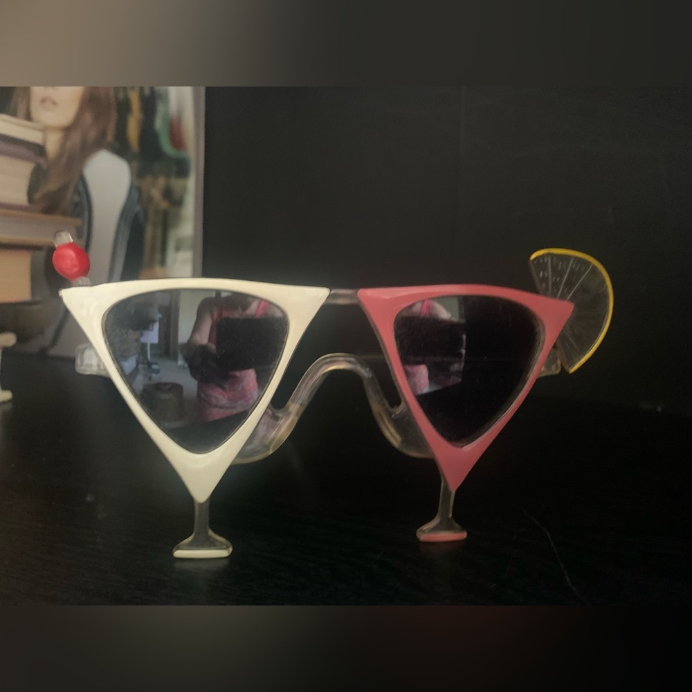 Retro Fun Martini Glass Shaped Sunglasses